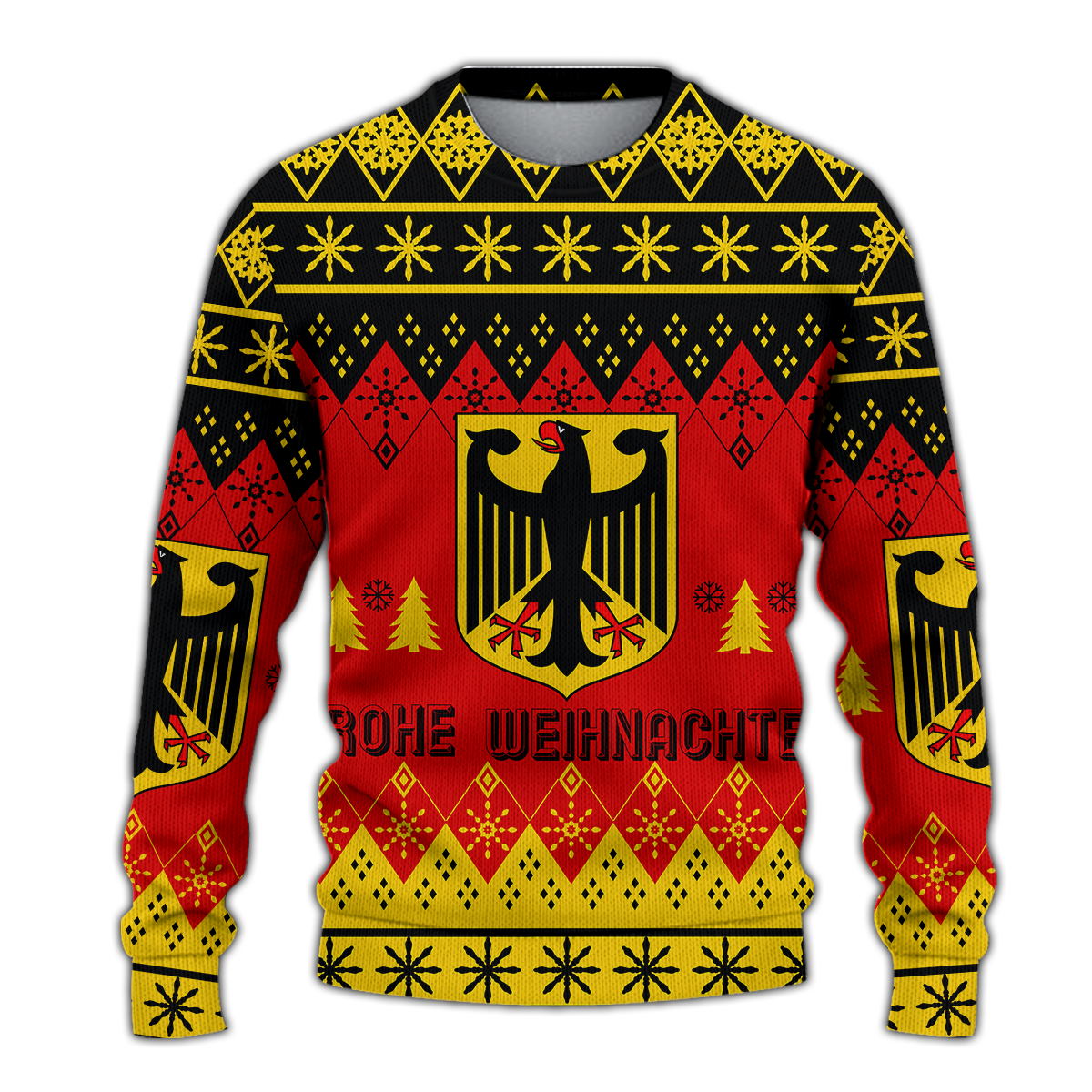 Germany Christmas Frohe Weihnachten Ugly Pattern Sweatshirt