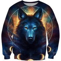 Wolf Moon Galaxy Native American 3D Sweatshirt LT10 - Wonder Print Shop