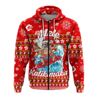 Custom Christmas Hawaii Santas Surf Mele Kalikimaka Hoodie LT2 - Wonder Print Shop