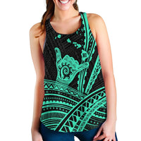 Hawaii Shaka Polynesian Tribal Turquoise Women Tank Top LT12 - Wonder Print Shop