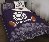 Scotland Rugby Union Quilt Bed Set Thistle Flower Purple Original LT20 - Wonder Print Shop