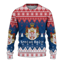 Serbia Christmas Srecan Bozic Ugly Pattern Sweatshirt - LT12 - Wonder Print Shop