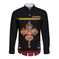 Ethiopia Long Sleeve Button Shirt - Ethiopian Cross LT13 - Wonder Print Shop