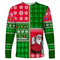 Santa With Jesus Christmas 2022 Ugly Style Long Sleeve Shirt - LT12 - Wonder Print Shop