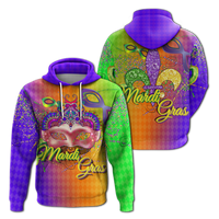Mardi Gras Mask With Beads Hoodie LT12 - Wonder Print Shop