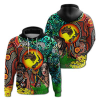Australia Aboriginal Kangaroo Combine New Zealand Maori Kiwi Bird Hoodie LT2 - Wonder Print Shop