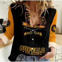 (Custom Personalised) Buffalo Soldiers African American Legend Of The Black Soldiers Women Casual Shirt - LT2 - Wonder Print Shop