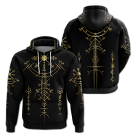 Viking Helm of Awe Gold Art Hoodie LT12 - Wonder Print Shop