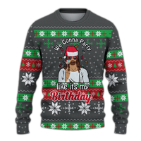Christmas Jesus Birthday Party Ugly Pattern Sweatshirt - LT12 - Wonder Print Shop