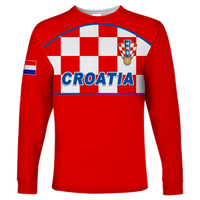 Croatia Football 2022 Checkerboard Long Sleeve Shirt - LT12 - Wonder Print Shop