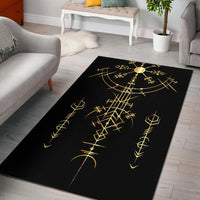 Viking Helm of Awe Gold Art Area Rug LT12 - Wonder Print Shop