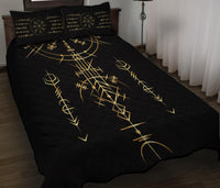 Viking Helm of Awe Gold Art Sherpa Quilt Bed Set LT12 - Wonder Print Shop