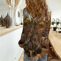 Deer Hunting - Like Hunting, Like Wild Life Women Casual Shirt - LT2 - Wonder Print Shop