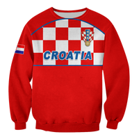 Croatia Football 2022 Checkerboard Sweatshirt - LT12 - Wonder Print Shop