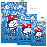 Samoa Rugby Toa Samoa Blue Style Area Rug LT2 - Wonder Print Shop