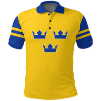Custom Sweden Hockey Pride Polo Shirt LT12 - Wonder Print Shop