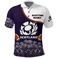 Scotland Rugby Union Polo Shirt Thistle Flower Purple Original LT20 - Wonder Print Shop