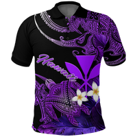 Hawaii Turtle With Plumeria Leaf Purple Polo Shirt LT12 - Wonder Print Shop