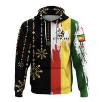 Ethiopia Hoodie Flags Color With Aztec Pattern LT20 - Wonder Print Shop