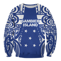 Gambier Islands Tribal Tattoo Sweatshirt LT12 - Wonder Print Shop