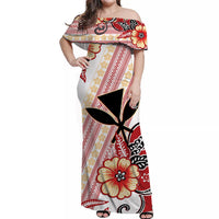 hawaii-off-shoulder-long-dress-kakau-tribal-red-batik-floral-ver02