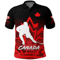 Custom Canada Hockey With Maple Leaf Polo Shirt LT12 - Wonder Print Shop