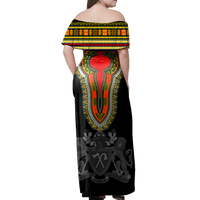 African Dress Gambia Dashiki Off Shoulder Long Dress Happy Independence Day LT2