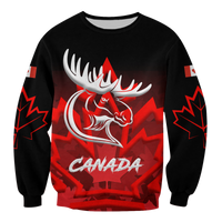 Canada Moose With Maple Leaf Sweatshirt LT12 - Wonder Print Shop