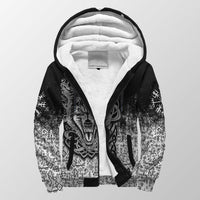 Viking Wolf With Vegvisir Art Sherpa Hoodie LT12 - Wonder Print Shop