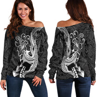 Polynesian Shark Tattoo Hawaii Tribal Women Off Shoulder Sweater LT12 - Wonder Print Shop