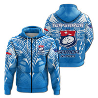 Samoa Rugby Toa Samoa Blue Style Hoodie LT2 - Wonder Print Shop