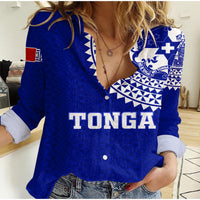 Tonga Women Casual Shirt Tongan Blue Turtle LT12 - Wonder Print Shop
