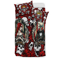 Skull Rose - King And Queen Death Cannot Divide Us Bedding Set - LT2 - Wonder Print Shop