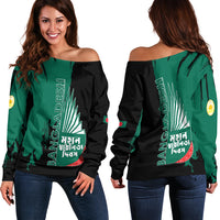 Bangladesh Pride Women Off Shoulder Sweater LT12 - Wonder Print Shop