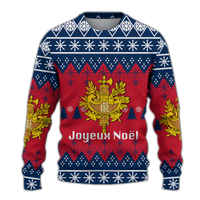 France Christmas Joyeux Noel Ugly Pattern Sweatshirt - LT12 - Wonder Print Shop