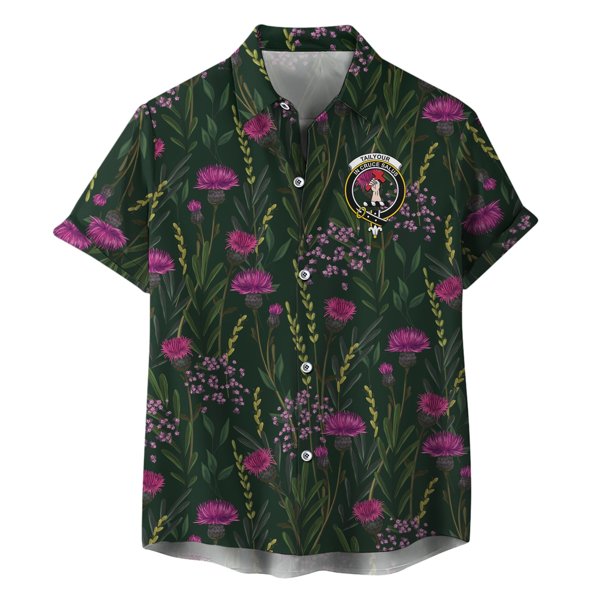 scottish-taylor-clan-crest-thistle-hawaiian-shirt