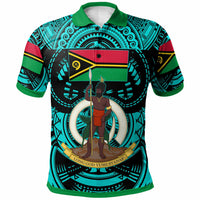 Vanuatu Polo Shirt Custom Vanuatu Polynesian Culture Pride Turquoise Polo Shirt LT10 - Wonder Print Shop