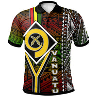 Vanuatu Polo Shirt Custom Vanuatu Independence Anniversary Flag Style Polynesian Patterns Polo Shirt LT10 - Wonder Print Shop