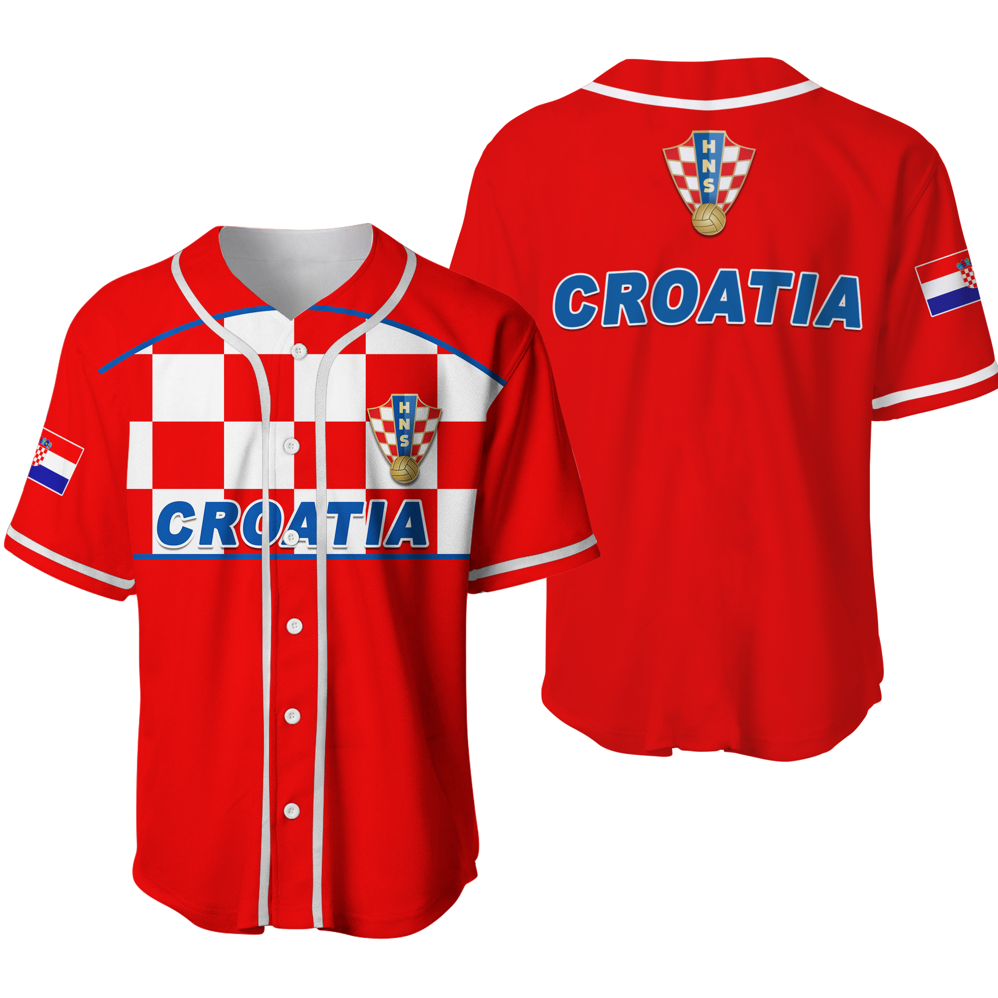 Croatia Football 2022 Checkerboard Baseball Jersey 