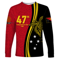 Papua New Guinea Independence Anniversary Polynesian Tribal Long Sleeve Shirt LT12 - Wonder Print Shop