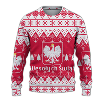 Poland Christmas Wesoych Swiat Ugly Pattern Sweatshirt - LT12 - Wonder Print Shop
