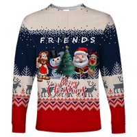 Christmas Jesus With Santa, Snowman And Reindeer Ugly Pattern Long Sleeve Shirt - LT12 - Wonder Print Shop