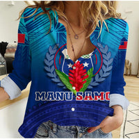 Custom Personalised Manu Samoa Legend Women Casual Shirt LT12 - Wonder Print Shop
