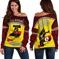 Uganda Off Shoulder Sweater African Pattern People Power Our Power LT13 - Wonder Print Shop