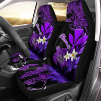 Hawaii Turtle With Plumeria Leaf Purple Car Seat Covers LT12 - Wonder Print Shop