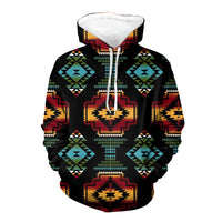 Native American Patterns Black Red 3D Hoodies LT10 - Wonder Print Shop