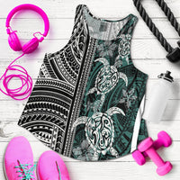 Polynesian Women's Racerback Tank Turtle With Ethnic Motives and Floral Elements LT20 - Wonder Print Shop
