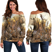 Deer Hunting - Like Hunting, Like Wild Life Women Off Shoulder Sweater - LT2 - Wonder Print Shop