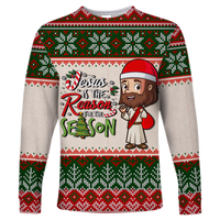 Christmas Jesus Is The Reason For The Season Ugly Pattern Long Sleeve Shirt - LT12 - Wonder Print Shop