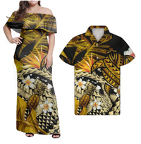 Polynesian Hawaiian With Turrtle Matching Hawaiian Shirt And Dress No.2 LT6 - Wonder Print Shop